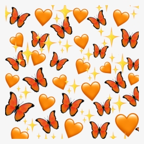 #background #hearts #orangeheart #butterfly #emoji, HD Png Download, Transparent PNG
