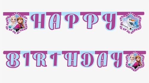 Frozen Happy Birthday Banner - Happy Birthday Frozen Transparent Png, Png Download, Transparent PNG