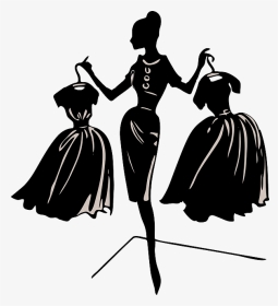 Black, Model, Slim, Thin, Two, Lady, Silhouette, Design - Fashion Clip Art, HD Png Download, Transparent PNG