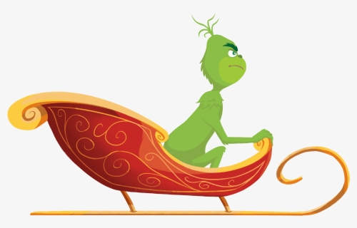 Grinch In A Sleigh Png, Transparent Png, Transparent PNG