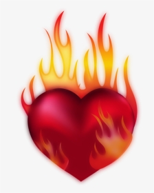 Coeur Tube Png I - Heart On Fire Transparent, Png Download, Transparent PNG
