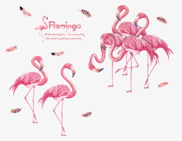 Watercolor Painted Pink Flamingo Full Color Vinyl Decal - Wall Stickers Flamingo, HD Png Download, Transparent PNG