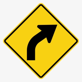 Right Curve Road Sign, HD Png Download, Transparent PNG