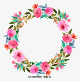 Purple Flower Wreath Clipart - Birthday Card Frame, HD Png Download, Transparent PNG