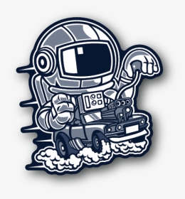 Astronaut Hot Rod Racer Sticker      Data Rimg Lazy - Astronaut, HD Png Download, Transparent PNG