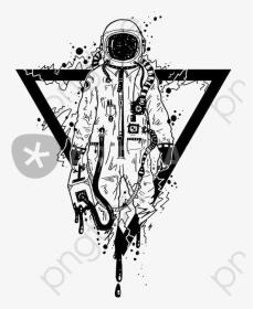 Hand Painted Astronaut Aerospace - Astronaut Geometric Tattoo, HD Png Download, Transparent PNG