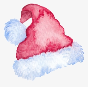 Red Christmas Hat Hand Painted Christmas Transparent - Hat Christmas Pink Png, Png Download, Transparent PNG