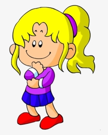 Child Thinking Png - Thinking Girl Clipart, Transparent Png, Transparent PNG