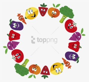 Free Png Vegetables And Fruits Frame Png Image With - Round Frame Color Png, Transparent Png, Transparent PNG