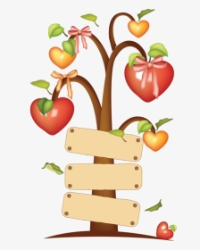 Apple Sitting On Books Clipart Graphic Free Hearts - Clip Art Border Fruits And Vegetables Png, Transparent Png, Transparent PNG