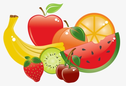 Fruits Clipart Collage - Fresh Fruits Clipart, HD Png Download, Transparent PNG
