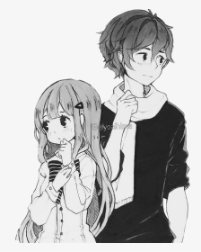 anime boy and girl sketch