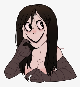 Hair Cartoon Long Hair Black Hair Hairstyle Anime Hime - Momo Fanart Creepy, HD Png Download, Transparent PNG