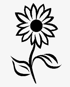 Sun Flower Black And White Clipart, HD Png Download, Transparent PNG