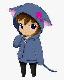 Chibi Girl In A Cat Vest By Sannyvampire On Clipart - Chibi Anime Girl Clipart, HD Png Download, Transparent PNG
