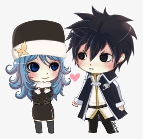 Fairy Tail Chibi Gray Y Juvia, HD Png Download, Transparent PNG