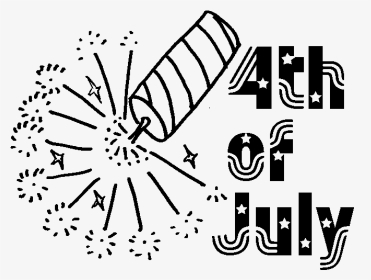 Fourth Of July Black And White Clipart - 4th Of July Clip Art Black And White, HD Png Download, Transparent PNG