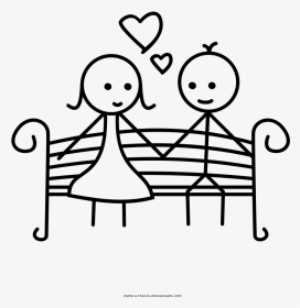 Romance Coloring Page - Love At First Sight Cartoon, HD Png Download, Transparent PNG