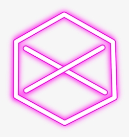 #neon #hexagon #round #pink #freetoedit #circle #geometric - Orange Neon Lines Png, Transparent Png, Transparent PNG