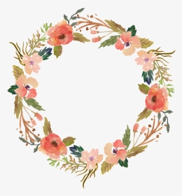 Flower Wreath Hand Painted Watercolor Transparent Ornamental - Thanksgiving Wreath Clipart, HD Png Download, Transparent PNG