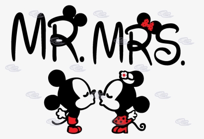 Disney Mickey Minnie Mouse Mr Mrs Cute Kiss Matching - Mr & Mrs Mickey Mouse, HD Png Download, Transparent PNG