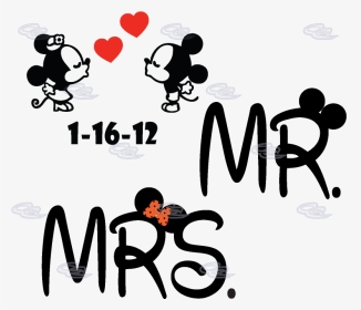 500030 Mr Mrs Mmm Kiss - Mickey Minnie Mr & Mrs, HD Png Download, Transparent PNG