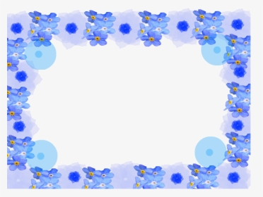 Blue Flower Frame Png - Frame Flower Png Blue, Transparent Png, Transparent PNG