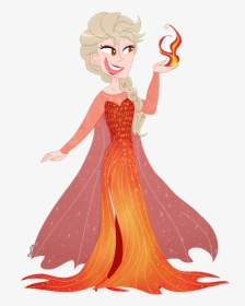 Elsa Anna Fictional Character Mythical Creature Art - Fire Elsa Frozen Png, Transparent Png, Transparent PNG