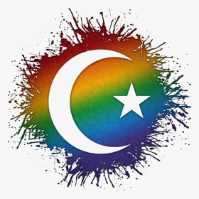 Cross Symbol Silhouetted Out Of Lgbtq Rainbow Paint - Atheist Rainbow Symbol, HD Png Download, Transparent PNG