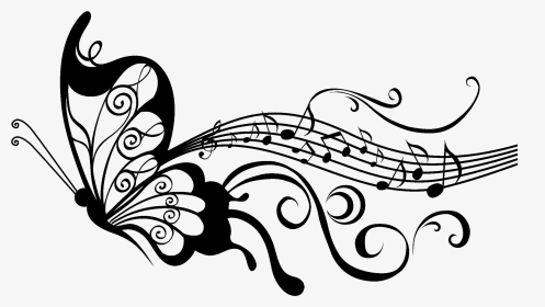 Butterfly With Music Notes, HD Png Download, Transparent PNG