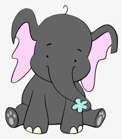 Elephants Svg Free Baby - Pink And Grey Elephant Templates, HD Png Download, Transparent PNG