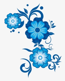 Blue Floral Png File - Blue Flower Vector Png, Transparent Png, Transparent PNG