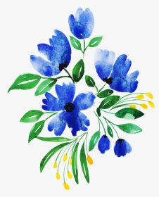 Blue Flower Bunch Free Clipart, HD Png Download, Transparent PNG