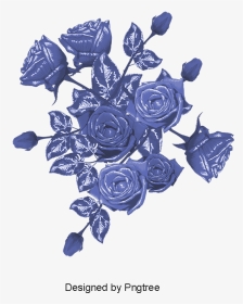 Blue Flowers Background - Blue Rose, HD Png Download, Transparent PNG