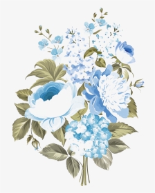 Blue Floral Png Background Image - Vintage Blue Flower Vector, Transparent Png, Transparent PNG