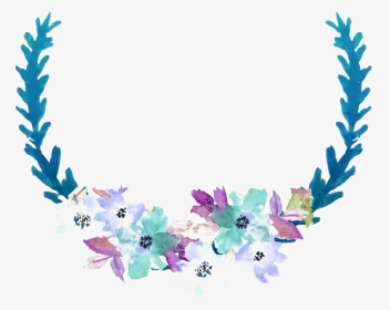 Round Blue Floral Png Image - Transparent Background Watercolor Flower Png, Png Download, Transparent PNG