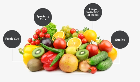 Transparent Fruit And Vegetable Png - Fresh Cut Fruit And Vegetables, Png Download, Transparent PNG
