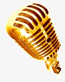Gold Mic Png - Golden Microphone Png, Transparent Png, Transparent PNG