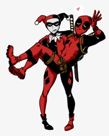 Deadpool And Harley By Cathou Booh On Deviantart - Harley Quinn Deadpool, HD Png Download, Transparent PNG