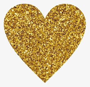#heart #gold #glitter #goldenheart #heartgold #yellowheart - Glitter Yellow Heart, HD Png Download, Transparent PNG