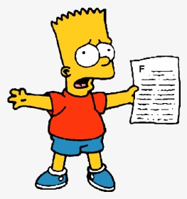 Bart Simpson Holding Paper, HD Png Download, Transparent PNG