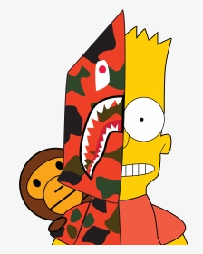Collection Of Free Bape Drawing Simpsons - Bart Simpson X Bape, HD Png Download, Transparent PNG