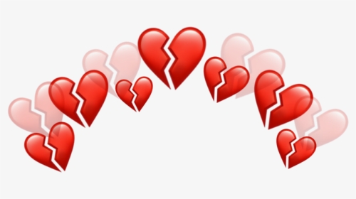 #broken Heart #heart #tumblr #hearts #sticker #emojis - Broken Crown Black Hearts, HD Png Download, Transparent PNG