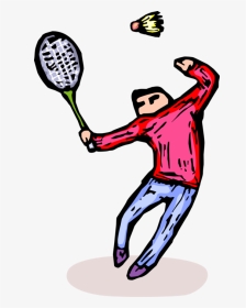 Vector Illustration Of Sport Of Badminton Player Swings, HD Png Download, Transparent PNG