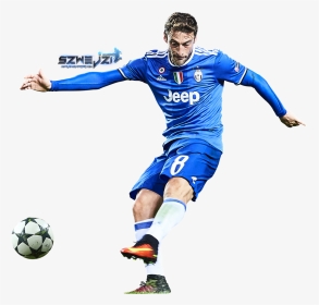 Clipart Blue Football Player Clipart Black And White - Kick Up A Soccer Ball, HD Png Download, Transparent PNG