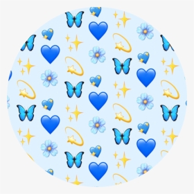 💙✨🦋💫  #blue #emoji #background #stars #hearts #aesthetic - Aesthetic Emoji Hearts Transparent Blue, HD Png Download, Transparent PNG
