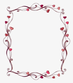 Love Frame Pink Png , Png Download - Flower And Hearts Border, Transparent Png, Transparent PNG