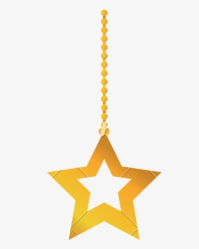 Gold Star Png Icon Hanging To Mery Christmas - Star Png Gold Icon, Transparent Png, Transparent PNG