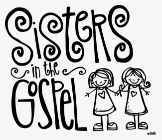 Melonheadz Lds Illustrating Great - Black And White Sister Clip Art, HD Png Download, Transparent PNG