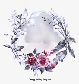 Beautiful Hand Paint Watercolor Frame, Flower, Flowers, - Transparent Background Floral Wreath, HD Png Download, Transparent PNG